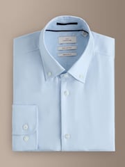 Blue Slim Fit Signature Cotton Button Down Collar Oxford Smart Shirt - Image 8 of 10