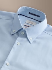 Blue Slim Fit Signature Cotton Button Down Collar Oxford Smart Shirt - Image 9 of 10