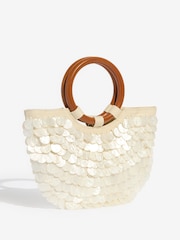 Friends Like These Ivory Shell Winged Top Handle Bag - Image 4 of 7