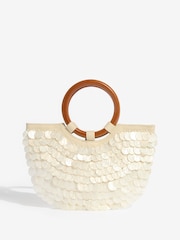 Friends Like These Ivory Shell Winged Top Handle Bag - Image 5 of 7