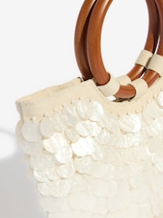 Friends Like These Ivory Shell Winged Top Handle Bag - Image 6 of 7