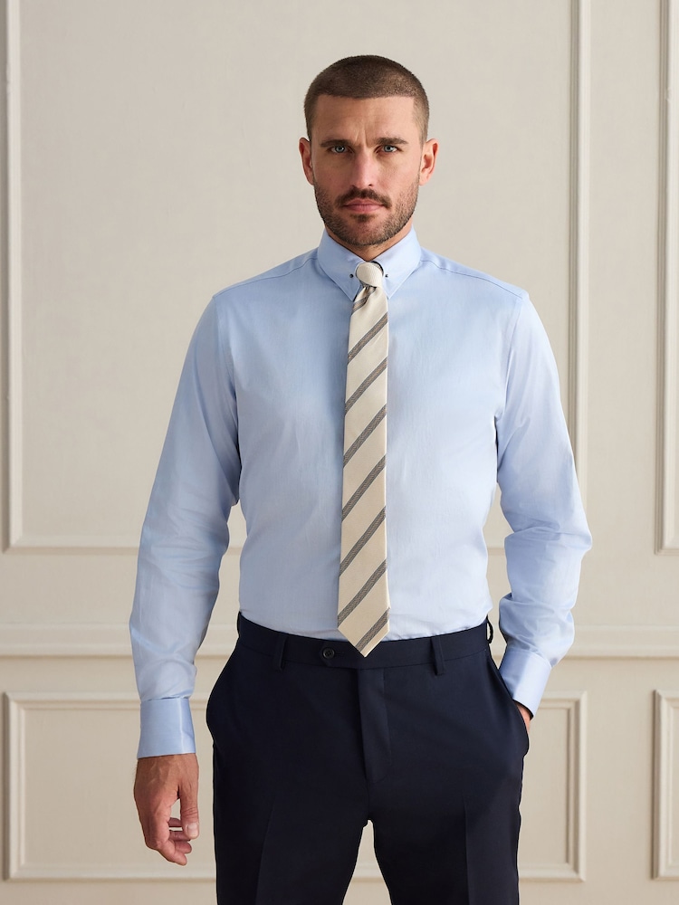 Blue Signature Shirt and Tie Set with Pin - Image 2 of 8 Blue Signature Shirt and Tie Set with Pin - Image 2 of 8