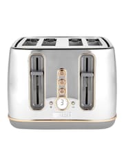 Haden Chrome Rose Gold Dorchester 4 Slice Toaster - Image 2 of 6