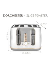 Haden Chrome Rose Gold Dorchester 4 Slice Toaster - Image 5 of 6