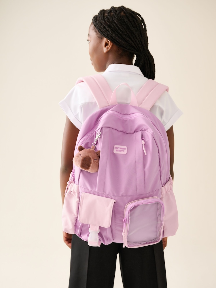 Lilac Purple Capybara Keyring Pocket Backpack - Image 1 of 9