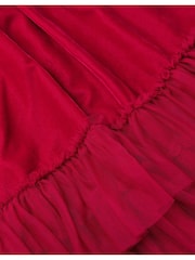 Monsoon Red Alexandra Velvet Ruffle Party Dress - Image 2 of 2