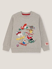 Monsoon Grey Ski Dogs Christmas Sweatshirt - Image 1 of 2