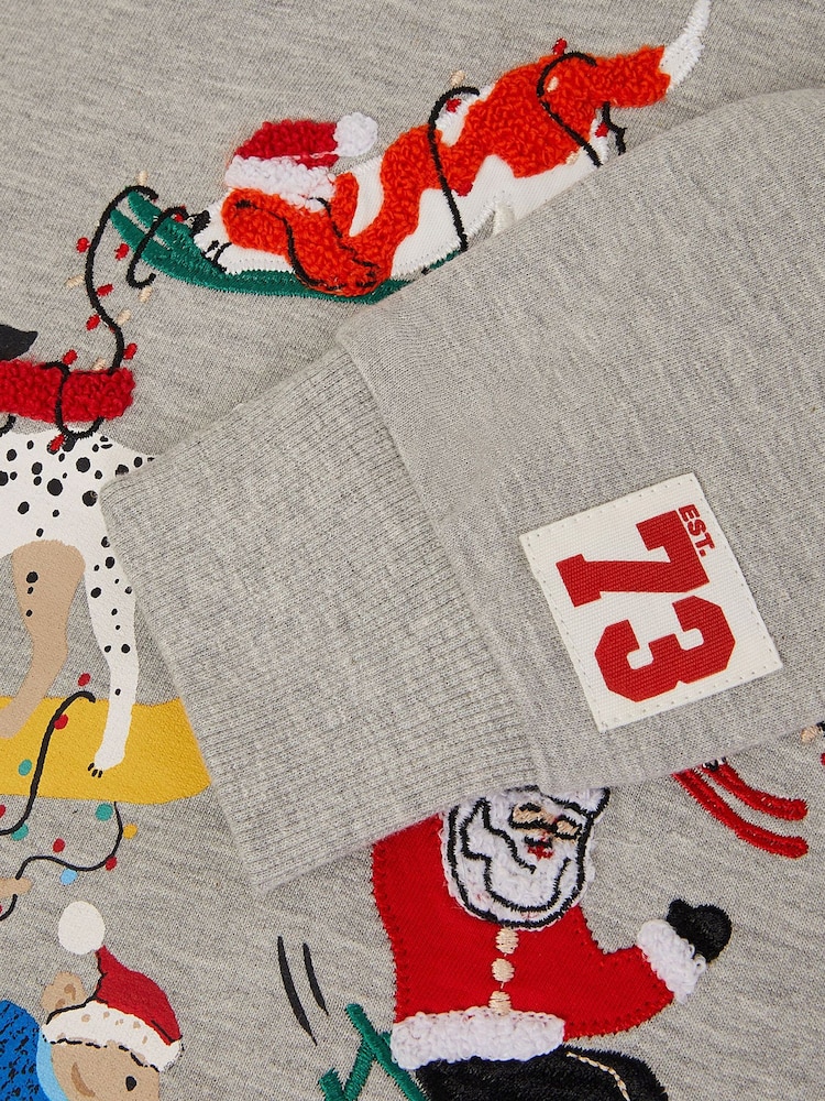 Monsoon Grey Ski Dogs Christmas Sweatshirt - Image 2 of 2