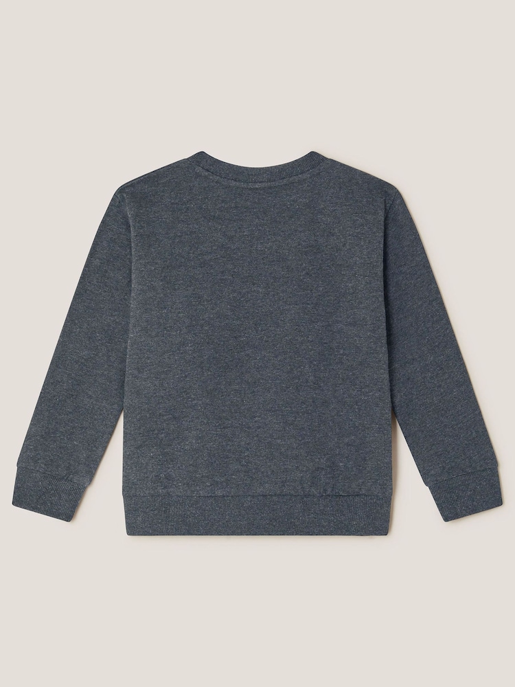 Monsoon Grey Christmas Santa Scene Sweatshirt - Image 2 of 3