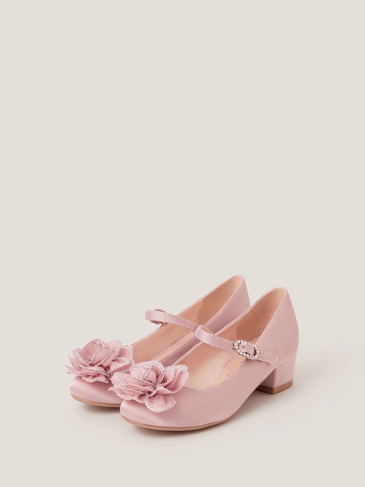 Monsoon Pink Corsage Flower Diamante Heels - Image 1 of 3 Monsoon Pink Corsage Flower Diamante Heels - Image 1 of 3