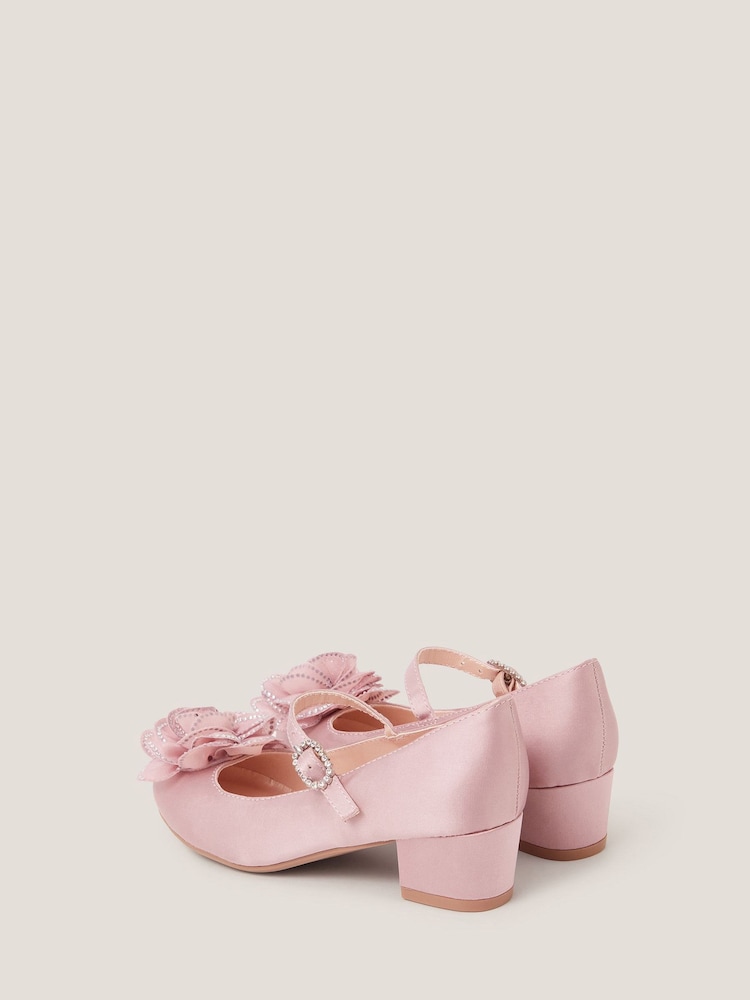 Monsoon Pink Corsage Flower Diamante Heels - Image 2 of 3 Monsoon Pink Corsage Flower Diamante Heels - Image 2 of 3