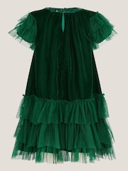 Monsoon Green Alexandra Velvet Ruffle Party Dress - Image 2 of 3