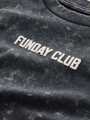 Washed Black Long Sleeve Graphic Print T-Shirt (3mths-8yrs) - Image 3 of 4