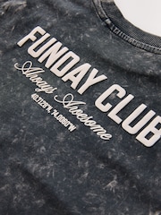 Washed Black Long Sleeve Graphic Print T-Shirt (3mths-8yrs) - Image 4 of 4