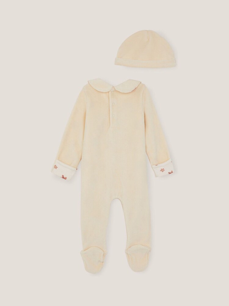 Monsoon Cream Baby Festive Bear Sleepsuit & Hat Set - Image 2 of 3 Monsoon Cream Baby Festive Bear Sleepsuit & Hat Set - Image 2 of 3