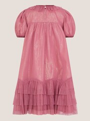 Monsoon Pink Christmas Unicorn Trapeze Dress - Image 2 of 3