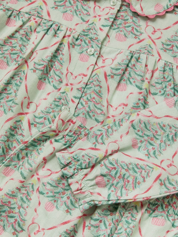 Monsoon Green Christmas Tree Print Long Pyjamas Set - Image 5 of 5 Monsoon Green Christmas Tree Print Long Pyjamas Set - Image 5 of 5