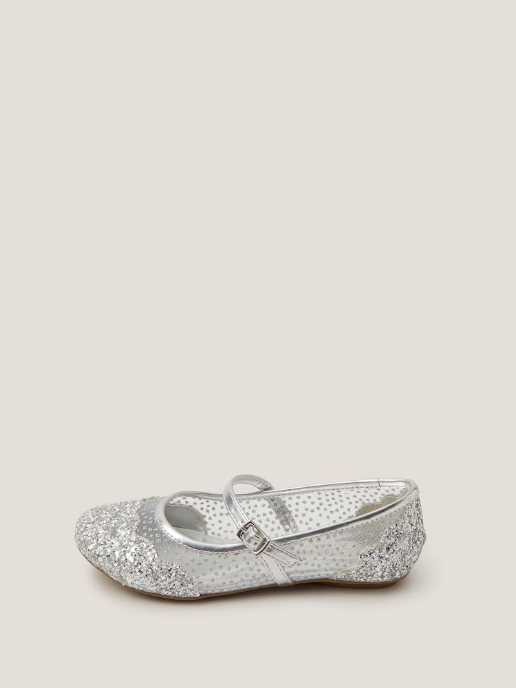 Monsoon Glitter Mesh Ballet Flats - صورة 1 من 3 Monsoon Glitter Mesh Ballet Flats - صورة 1 من 3