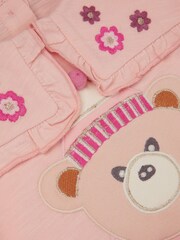 Monsoon Pink Baby Bear Collared Top & Leggings Set - Image 3 of 3