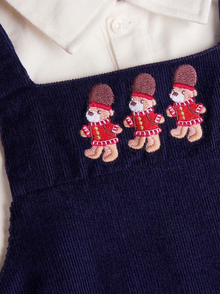 Monsoon Blue Newborn Bear Cord Dungarees & Shirt Set - Image 3 of 3