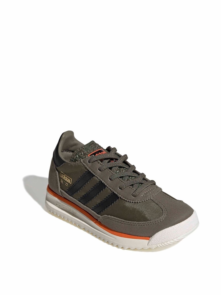 Caqui/negro - adidas Originals SL 72 RS Elastic Laces Kids Trainers - Imagen 1 de 10
