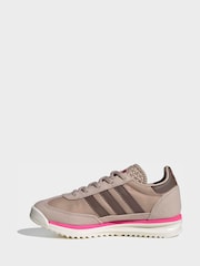 adidas Originals Brown/Neutral SL 72 RS Elastic Laces Trainers - Image 2 of 9