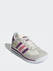adidas Originals Grey/Purple/Pink SL 72 RS Elastic Laces Kids Trainers - Image 1 of 10