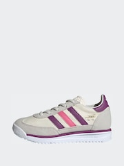 adidas Originals Grey/Purple/Pink SL 72 RS Elastic Laces Kids Trainers - Image 3 of 10