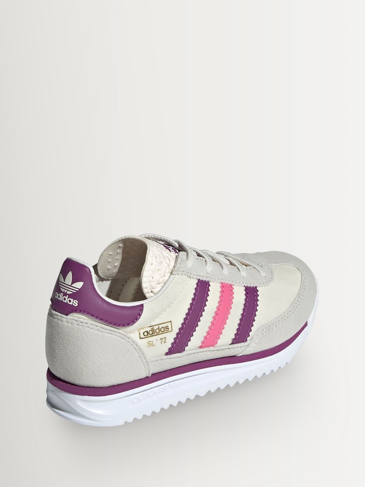 Grå/Lilla/Rosa - adidas Originals SL 72 RS Elastiske Lisser-sko - Bilde 7 av 7