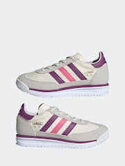 adidas Originals Grey/Purple/Pink SL 72 RS Elastic Laces Kids Trainers - Image 8 of 10