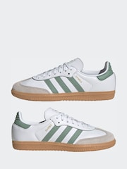 blanco/verde - adidas Originals Samba OG Junior Trainers - Imagen 3 de 10
