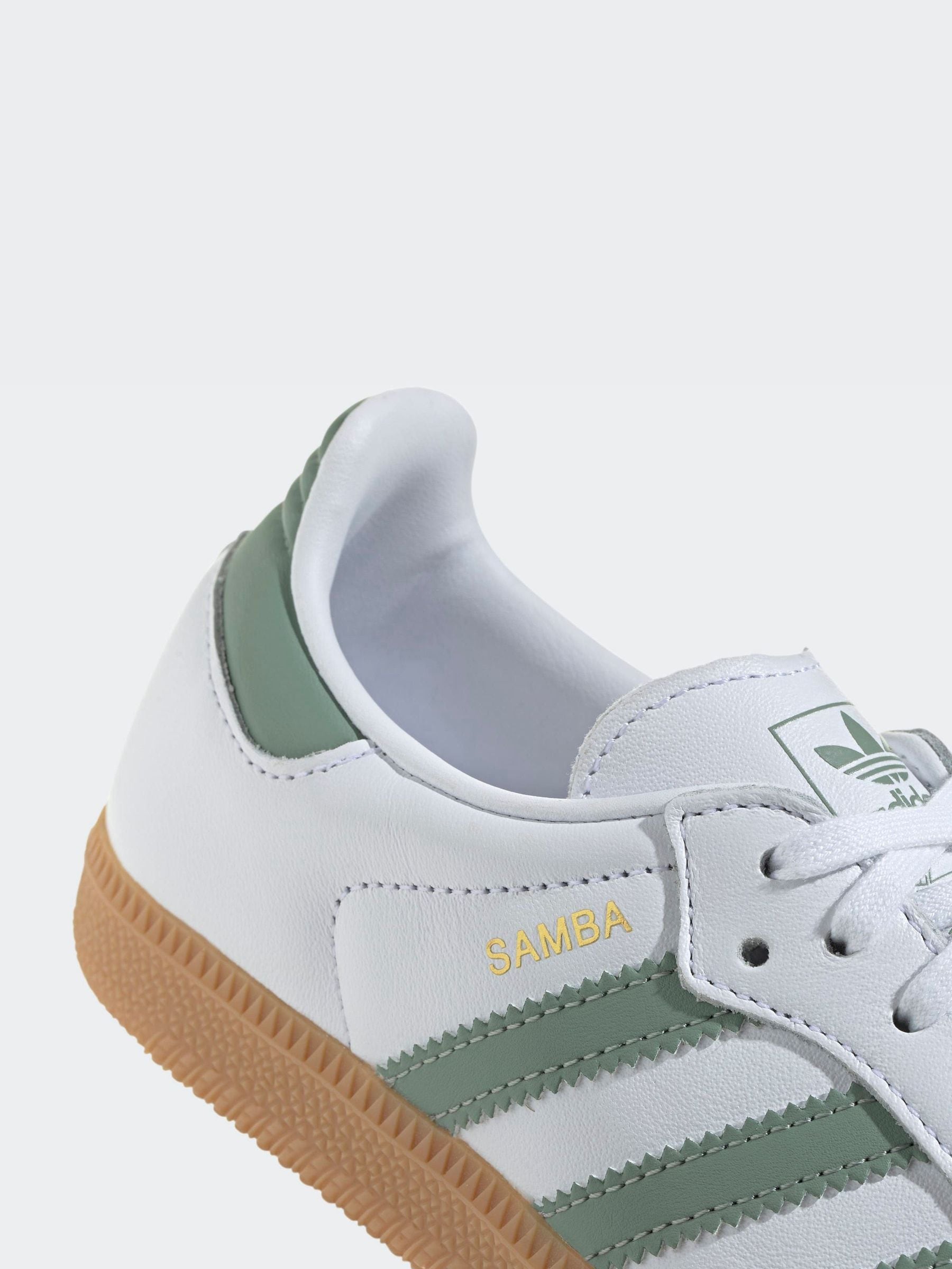 Buy adidas Originals White/Green Samba OG Junior Trainers from