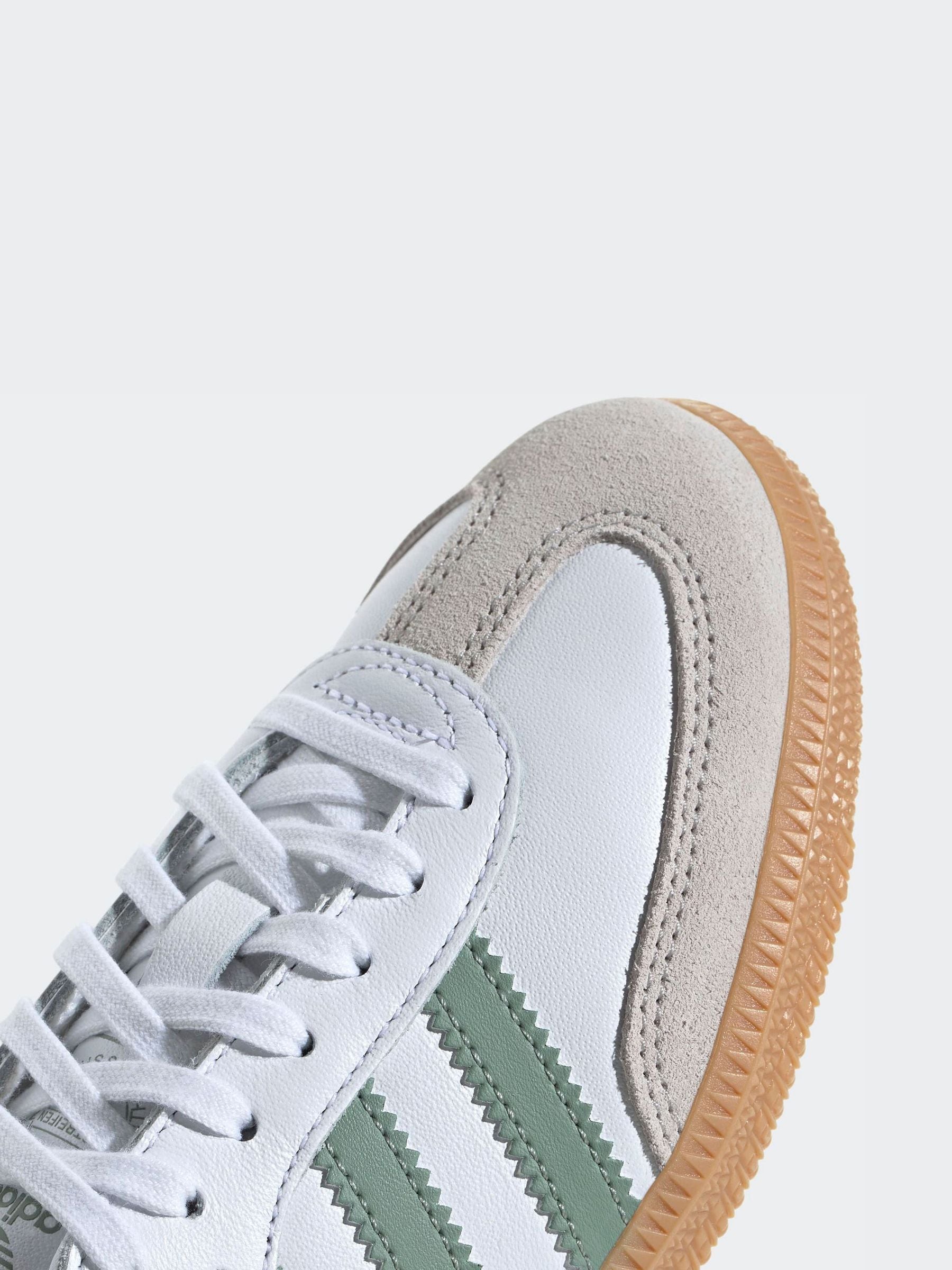Buy adidas Originals White/Green Samba OG Junior Trainers from
