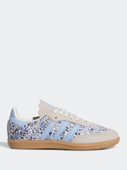 adidas Originals Blue/Grey Floral Samba OG x Liberty London Junior Trainers - Image 1 of 8