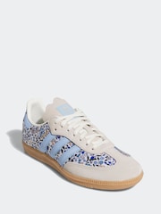 adidas Originals Blue/Grey Floral Samba OG x Liberty London Junior Trainers - Image 2 of 8