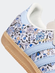 adidas Originals Blue/Grey Floral Samba OG x Liberty London Junior Trainers - Image 7 of 8