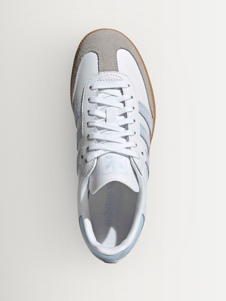 Buy adidas Originals White/Grey/Pale Blue Samba OG Junior Trainers from the  Next UK online shop