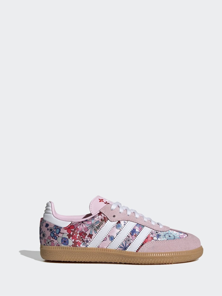 adidas Originals Lilac/Pink Samba OG x Liberty London Junior Trainers - Image 1 of 10
