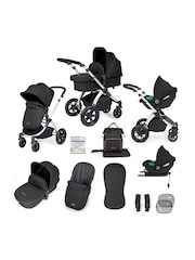 Ickle Bubba 12 Piece Black Stomp Luxe Travel System with iSize Cirrus Car Seat - Image 1 of 5