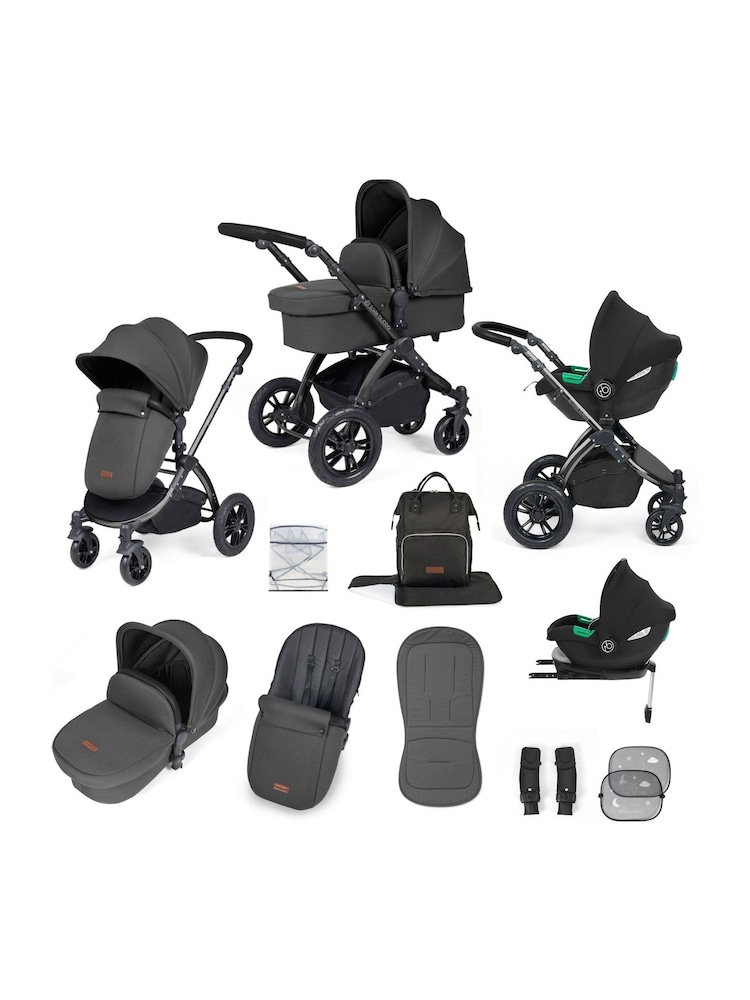 Ickle Bubba 12 Piece Grey Travel System Stomp Luxe with iSize Cirrus - Image 1 of 4 Ickle Bubba 12 Piece Grey Travel System Stomp Luxe with iSize Cirrus - Image 1 of 4
