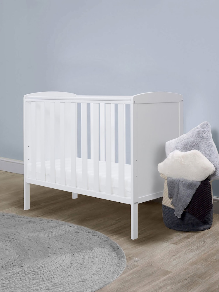 Ickle Bubba White Coleby Space Saver Cot and Premium Sprung Mattress - Image 1 of 6