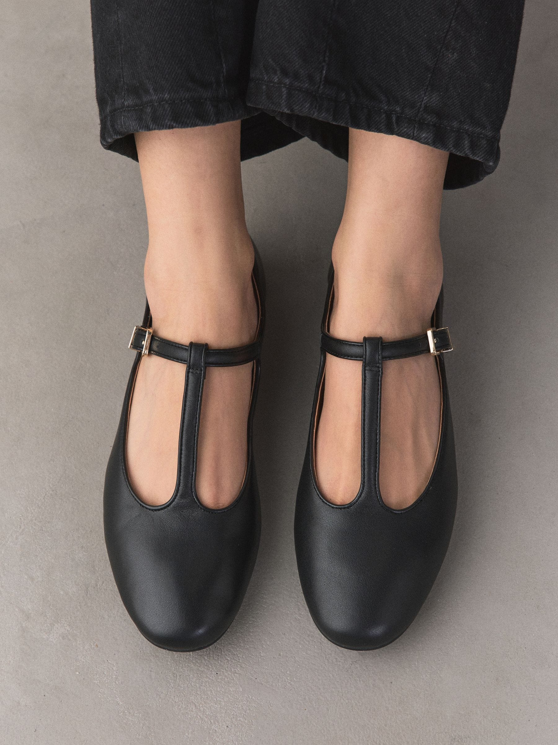 Buy Black Forever Comfort® Round Toe T-Bar Flats from the Next UK