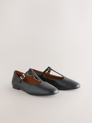 Black Forever Comfort® Round Toe T-Bar Flats - Image 6 of 9