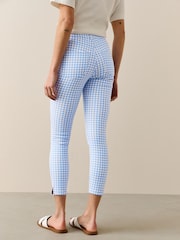 Blau, Vichy - Jersey-Leggings aus Denim mit Cropped-Fit - Bild 2 von 7