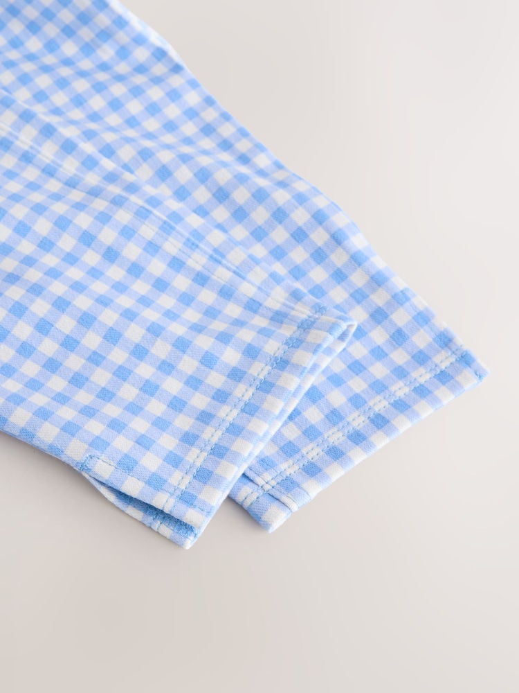 Blau, Vichy - Jersey-Leggings aus Denim mit Cropped-Fit - Bild 7 von 7