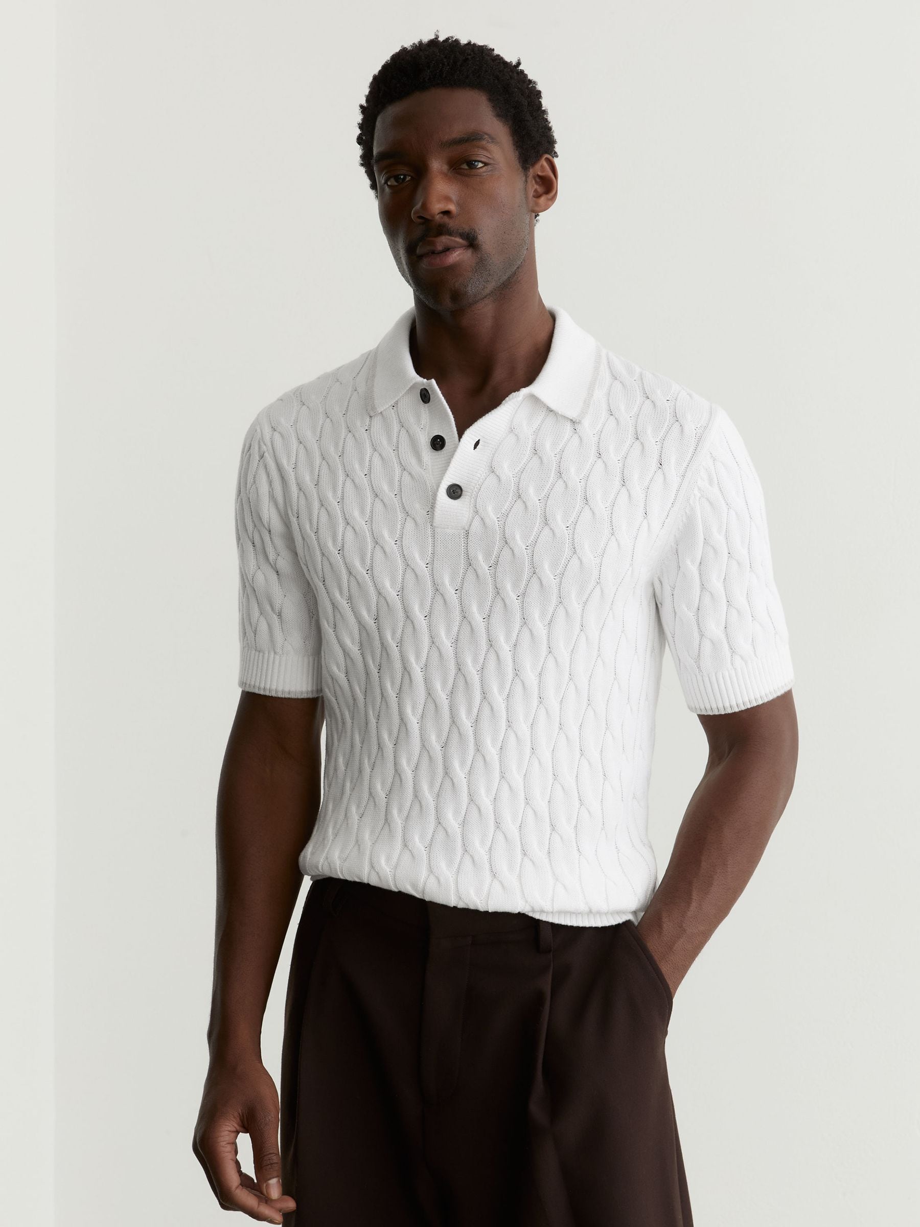 EGONLAB SS22 Knit Polo Shirt 深水光太 EGONLAB SS22 Knit Polo Shirt 深水光太 【公式通販】