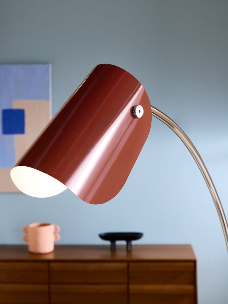 MADE.COM Chrome & Red Curve Floor Lamp - Image 2 of 5 MADE.COM Chrome & Red Curve Floor Lamp - Image 2 of 5
