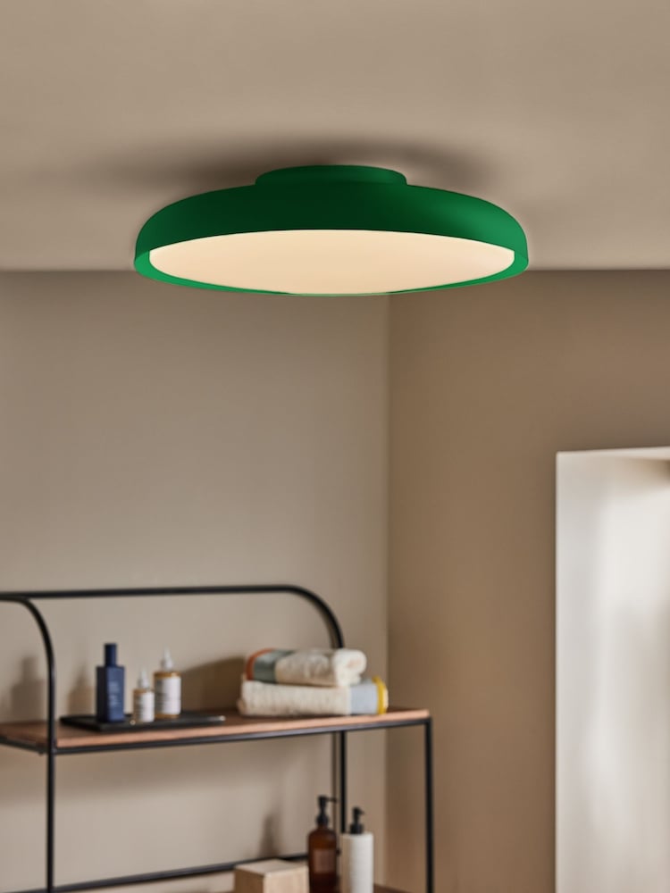MADE.COM Green Nura Flush Bathroom Ceiling Light - Image 1 of 5