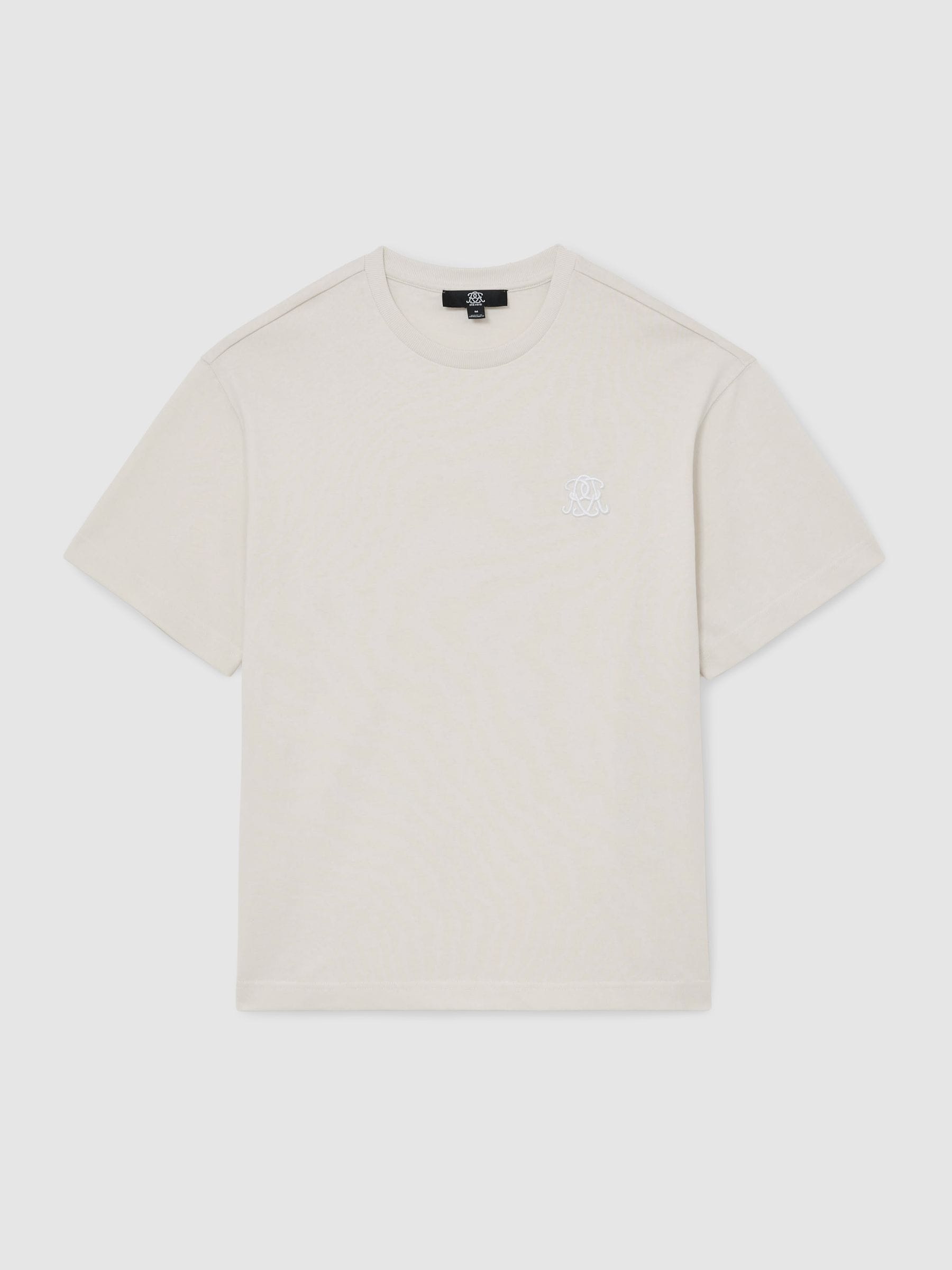 REISS - REISS Tシャツ Buy Reiss White Rainer Monogram Embroidered Relaxed-Fit T-Shirt