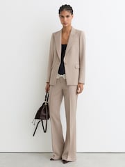 Reiss Stone Neutral Gabi Tailored Single Breasted Suit Blazer - Image 3 of 9